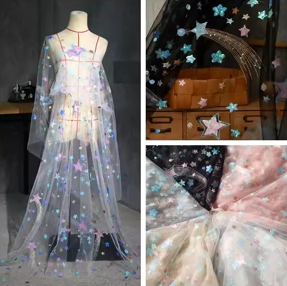 1,5 м широкая звездочка, радужная сетка с вышивкой и блестками, швейная детская одежда, шаль, дизайнерская ткань для штор «сделай сам» 
1,5 м широкая звездочка, радужная сетка с вышивкой и блестками, швейная детская одежда, шаль, дизайнерская ткань для штор «сделай сам»