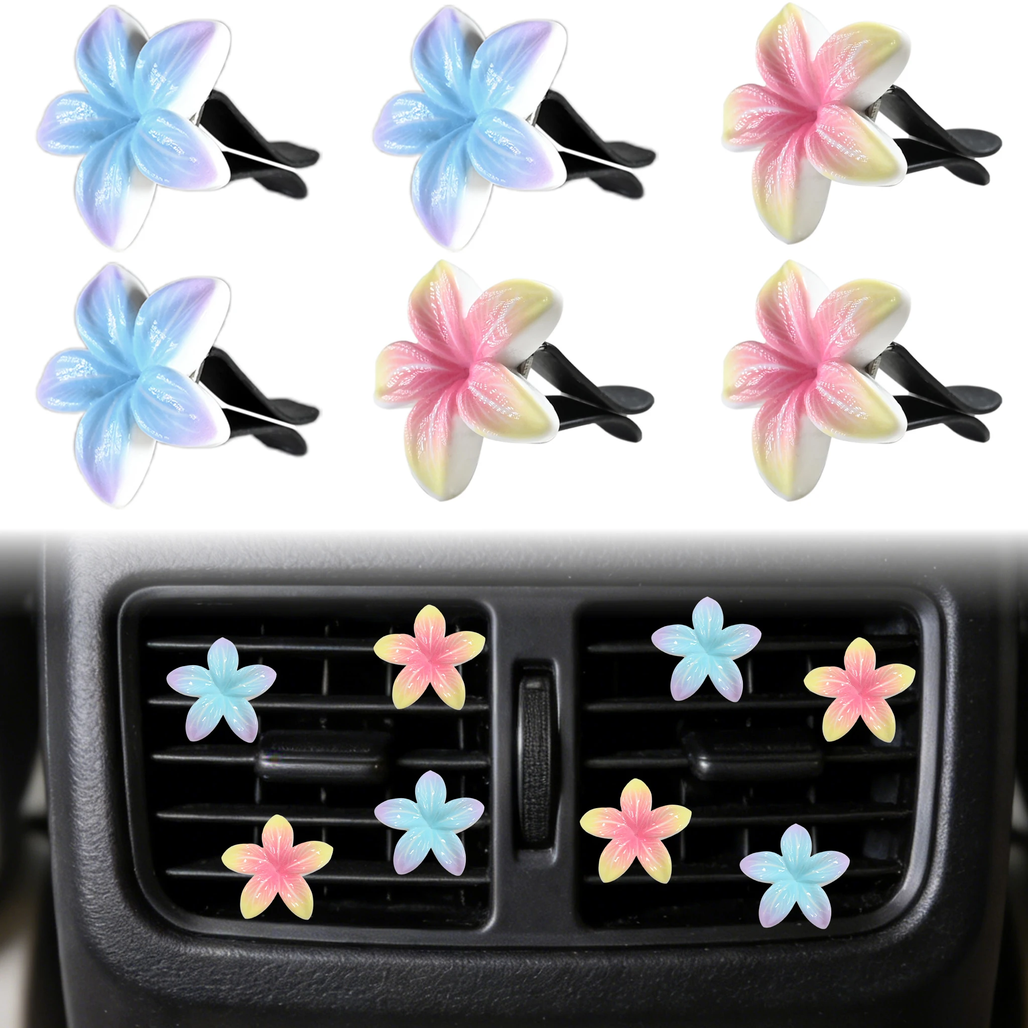 6-Pack Floral Car Accessories, Gradient Plumeria Air Vent Clips for Air Vents of Cars, Suvs, And Trucks (Unscented)
6-Pack Floral Car Accessories, Gradient Plumeria Air Vent Clips for Air Vents of Cars, Suvs, And Trucks (Unscented)