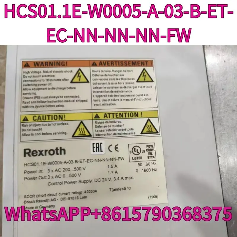 Used servo driver HCS01.1E-W0005-A-03-B-ET-EC-NN-NN-NN-FW tested OK and shipped quickly
Used servo driver HCS01.1E-W0005-A-03-B-ET-EC-NN-NN-NN-FW tested OK and shipped quickly