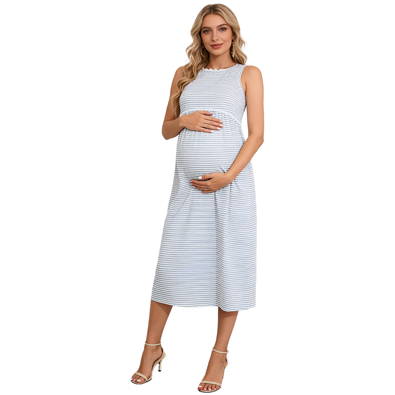 Maternity Summer Casual Sundress Lace Trim Striped Tank Dress for Beach Vacation Daily Office Work Baby Shower Photography
Maternity Summer Casual Sundress Lace Trim Striped Tank Dress for Beach Vacation Daily Office Work Baby Shower Photography