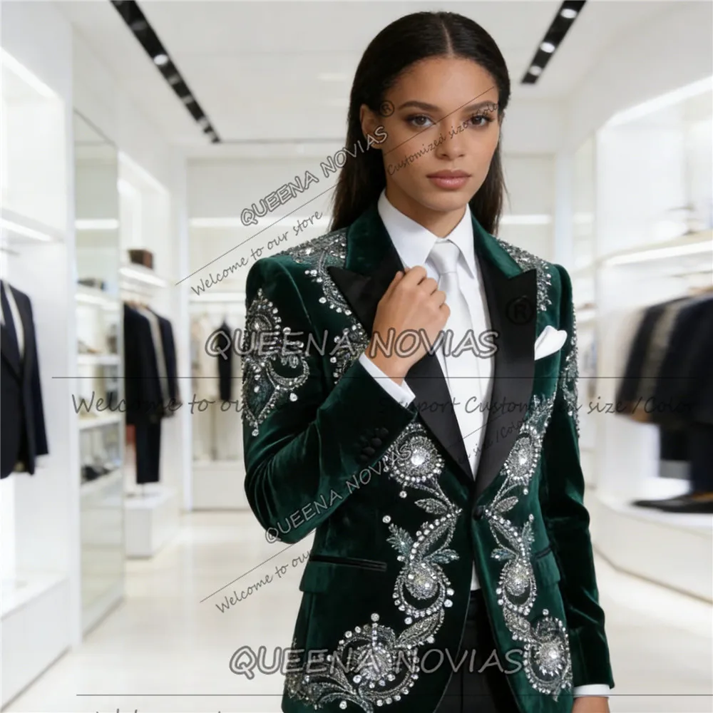 Female Fashion Attire Beaded Stones Suits Women For Wedding Customized Mother Of Bride Dress 2 Piece Lady Formal Party Tuxedos
Female Fashion Attire Beaded Stones Suits Women For Wedding Customized Mother Of Bride Dress 2 Piece Lady Formal Party Tuxedos