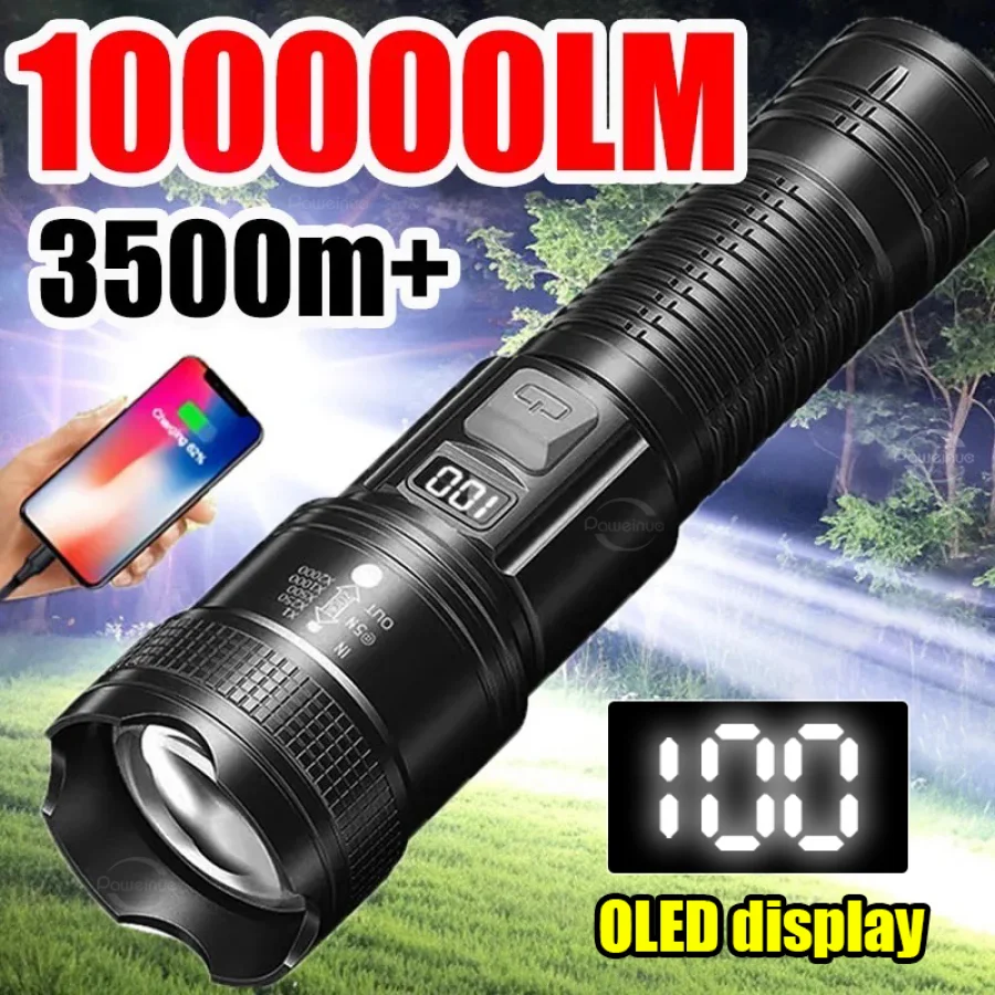 100000LM Мощный фонарик Led Сверхмощный USB Зарядные лампы на открытом воздухе Переносные факелы 3500M Лагерь Рыболовные фонари
100000LM Мощный фонарик Led Сверхмощный USB Зарядные лампы на открытом воздухе Переносные факелы 3500M Лагерь Рыболовные фонари
