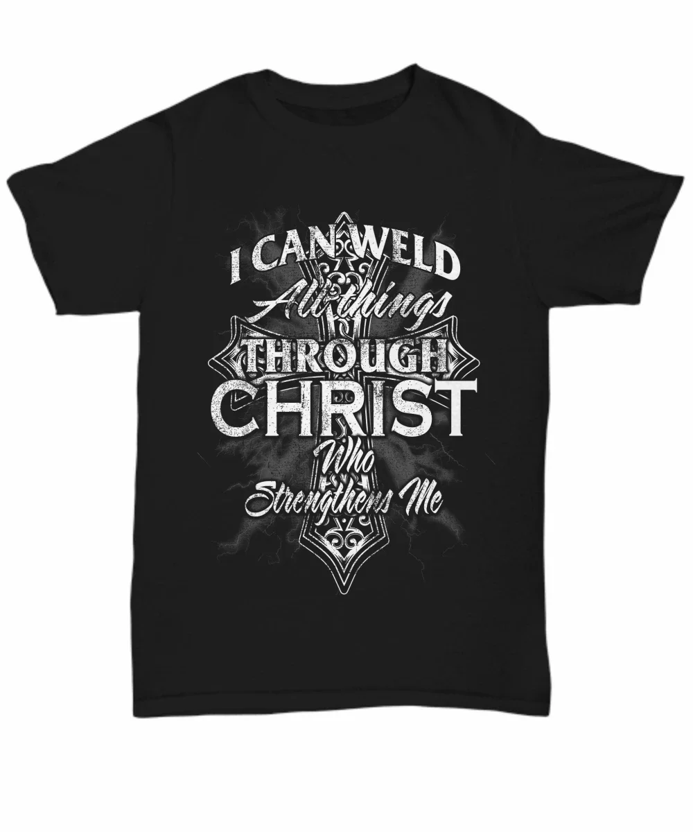 I Can Weld All Thing Through Christ. Funny Christian Welder Gift T-Shirt 100% Cotton O-Neck Short Sleeve Casual Mens T-shirt
I Can Weld All Thing Through Christ. Funny Christian Welder Gift T-Shirt 100% Cotton O-Neck Short Sleeve Casual Mens T-shirt