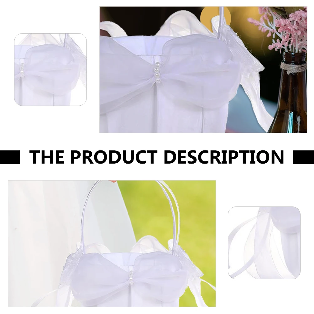 Portable Wedding White Mesh Baskets for Lace Flower Basket Bride Bridal Flower Basket Girl Blank Storage Decor 
Portable Wedding White Mesh Baskets for Lace Flower Basket Bride Bridal Flower Basket Girl Blank Storage Decor