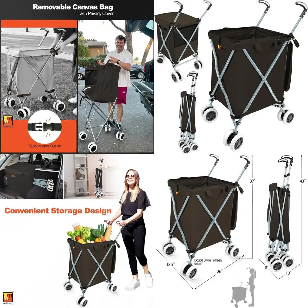 Складная корзина для покупок с колесами, съемный холщовый чехол, легкая универсальная тележка для продуктов и белья — вмещает 120 фунтов (B)
Складная корзина для покупок с колесами, съемный холщовый чехол, легкая универсальная тележка для продуктов и белья — вмещает 120 фунтов (B)