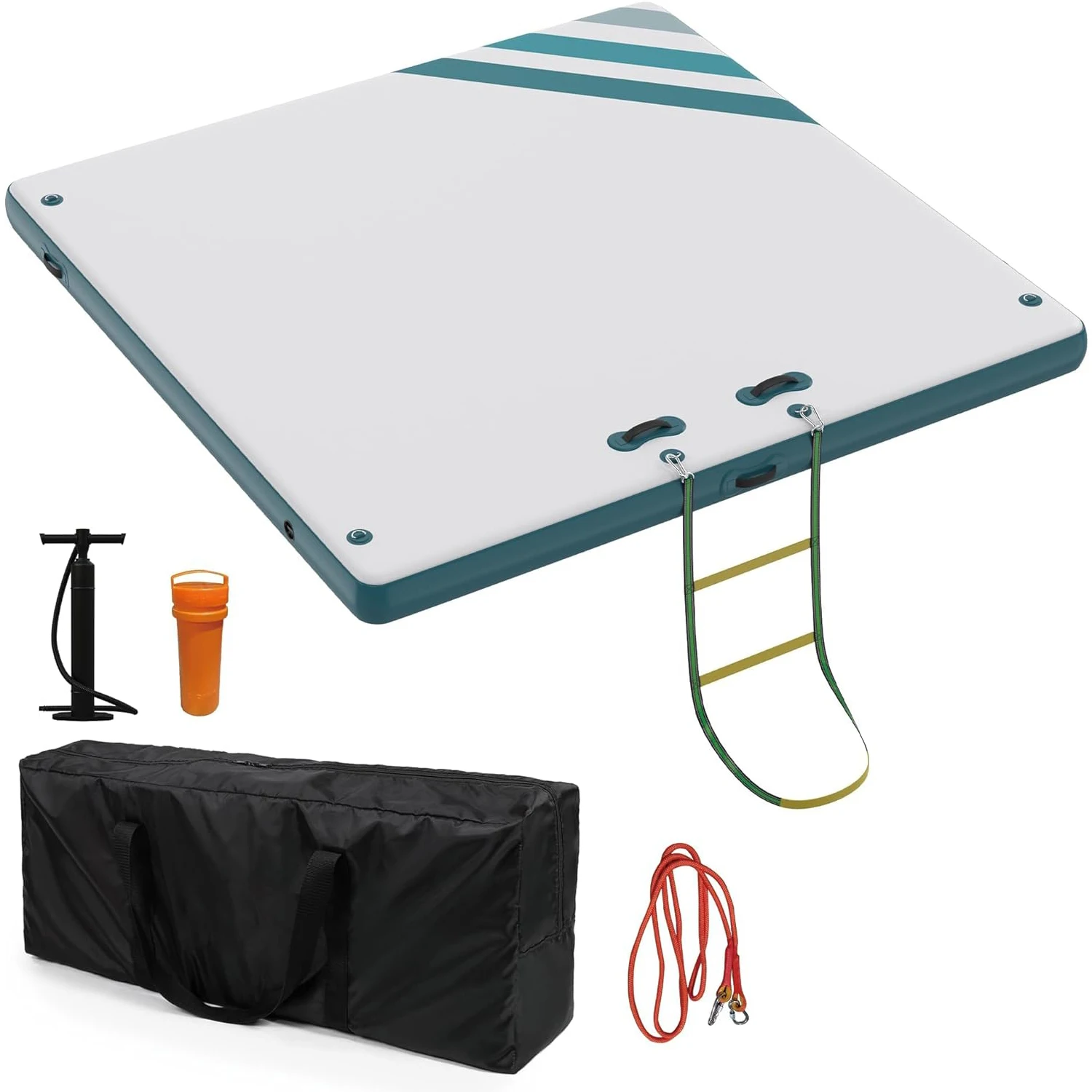 8 x 6Ft Inflatable Floating Dock Platform, Thick PVC Non-Slip Water Raft with Rope Ladder, Portable Swim Platform for Pool, Lake, Beach and Ocean,Swimming Sunbathing Yoga,
8 x 6Ft Inflatable Floating Dock Platform, Thick PVC Non-Slip Water Raft with Rope Ladder, Portable Swim Platform for Pool, Lake, Beach and Ocean,Swimming Sunbathing Yoga,