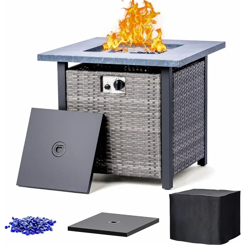 32" Propane Gas Fire Pit Table 50,000 BTU Retro Classic Smokeless Fire Pit Table, Glass Beads,Waterproof Cover, Steel Tabletop
32" Propane Gas Fire Pit Table 50,000 BTU Retro Classic Smokeless Fire Pit Table, Glass Beads,Waterproof Cover, Steel Tabletop