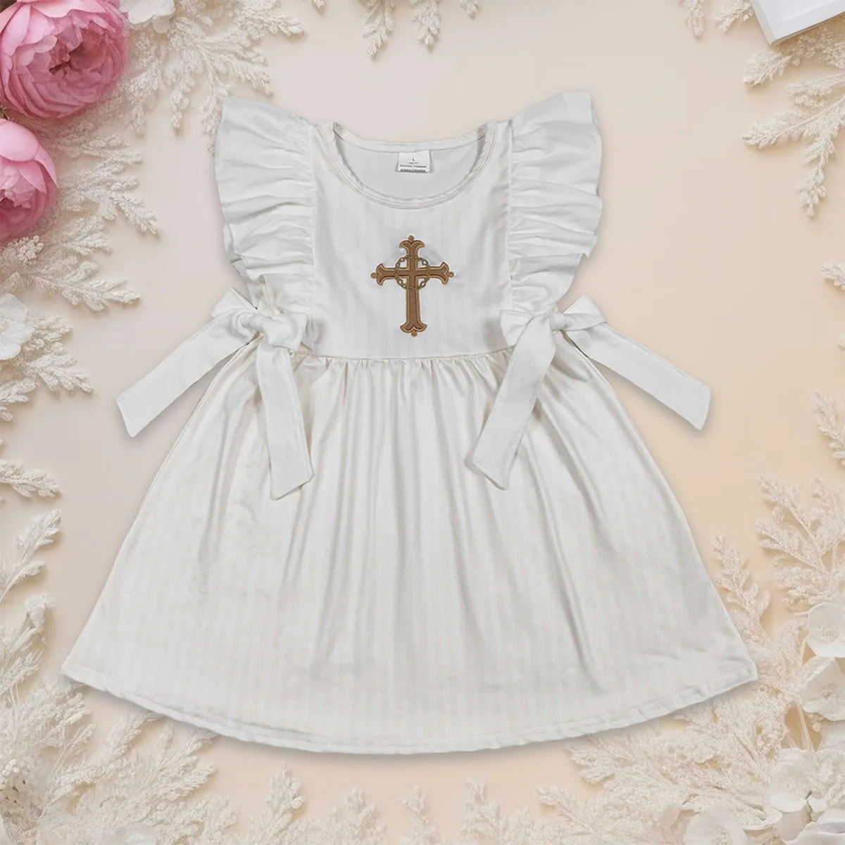 Baby Girl Short Sleeve Embroidery Cross Bows Easter Princess Dress Breathable Clothing Cotton Ruffle Knee Length Dresses Clothes
Baby Girl Short Sleeve Embroidery Cross Bows Easter Princess Dress Breathable Clothing Cotton Ruffle Knee Length Dresses Clothes