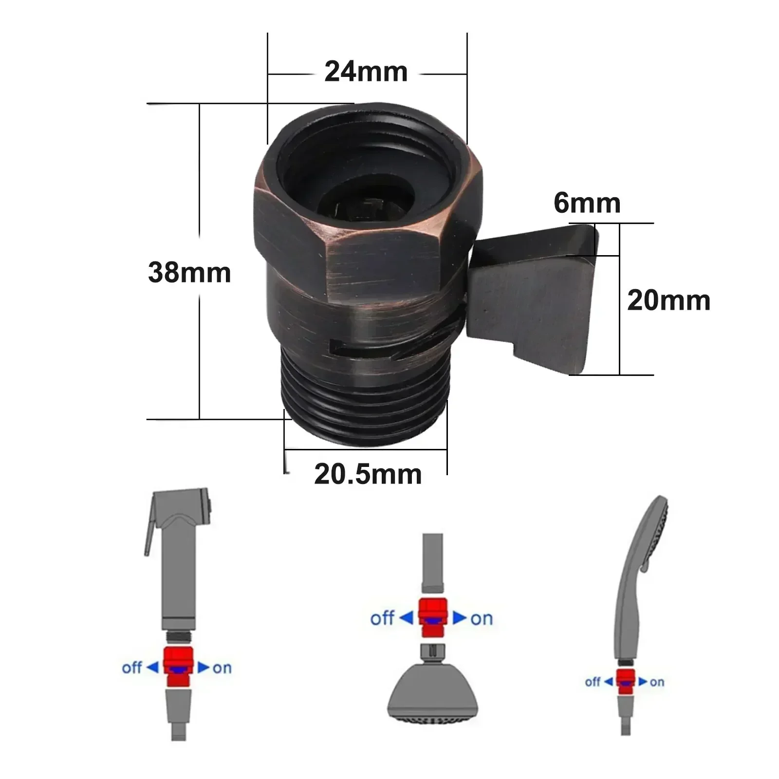 Bathroom Supplies Shower Valve Bathroom Quick Control Water Flow Regulator Water-saving Accessories Black Brand New
Bathroom Supplies Shower Valve Bathroom Quick Control Water Flow Regulator Water-saving Accessories Black Brand New