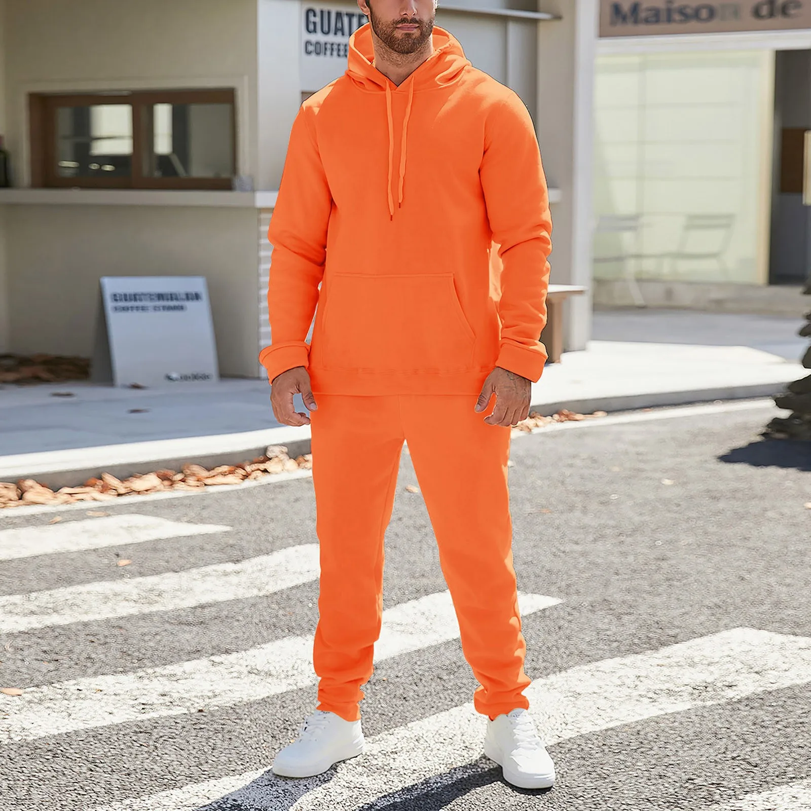 Men's Orange Tracksuit Set Solid Color Hoodies And Sweatpants 2 Piece Set Autumn Winter Sportswear Men's Jogging Gym Clothing
Men's Orange Tracksuit Set Solid Color Hoodies And Sweatpants 2 Piece Set Autumn Winter Sportswear Men's Jogging Gym Clothing