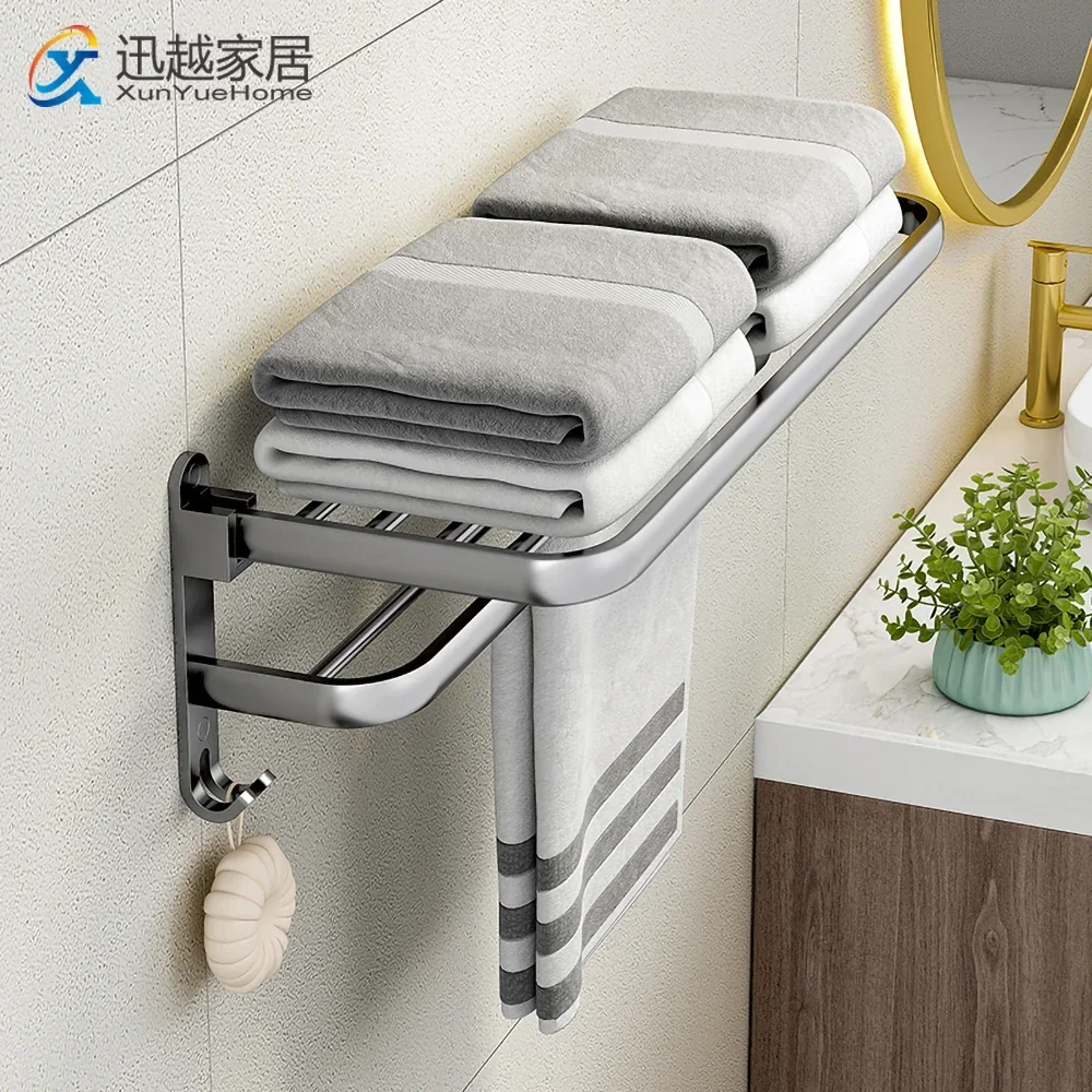 Gun Gray Towel Rack 40-60 CM Folding Holder With Hook Bar Bathroom Accessories Wall Mount Rail Shower Hanger Aluminum Bath Shelf
Gun Gray Towel Rack 40-60 CM Folding Holder With Hook Bar Bathroom Accessories Wall Mount Rail Shower Hanger Aluminum Bath Shelf