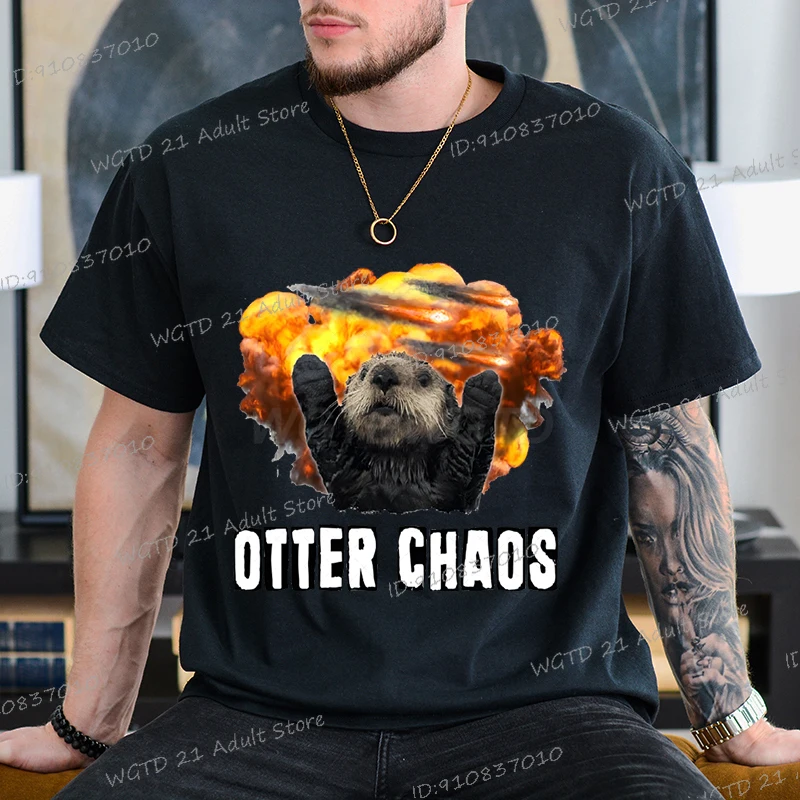Otter Chaos Print T-shirt Short Sleeve Crew Neck Casual Tops For Summer Women Men Otter Graphic Streetwear Vintage Animal Shirts
Otter Chaos Print T-shirt Short Sleeve Crew Neck Casual Tops For Summer Women Men Otter Graphic Streetwear Vintage Animal Shirts