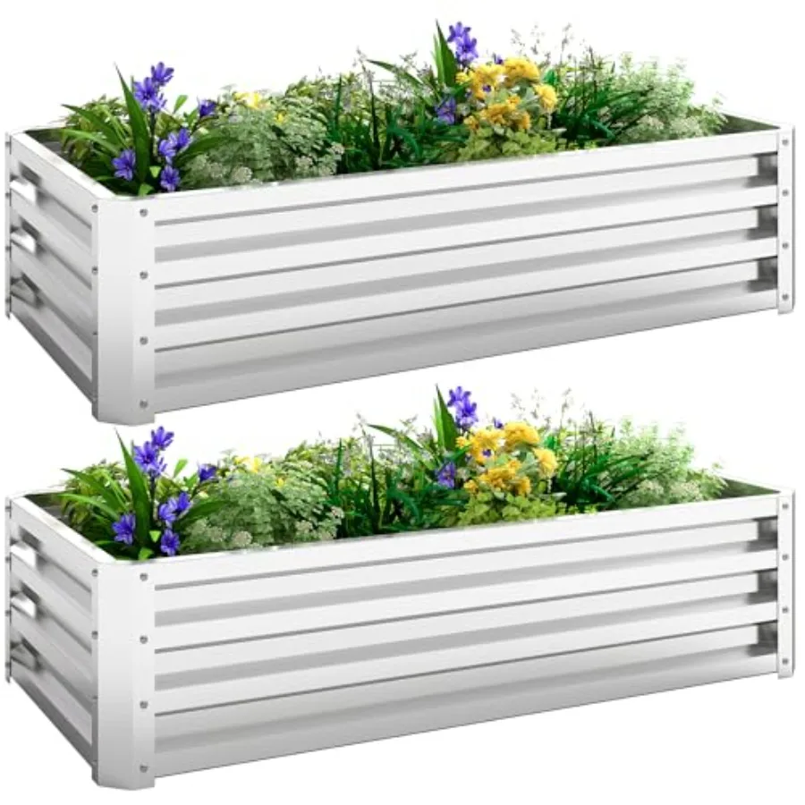 Galvanized Raised Garden Bed 4' x 2' x 1' Metal Planter Box Silver for Growing Vegetables Flowers Herbs Succulents
Galvanized Raised Garden Bed 4' x 2' x 1' Metal Planter Box Silver for Growing Vegetables Flowers Herbs Succulents