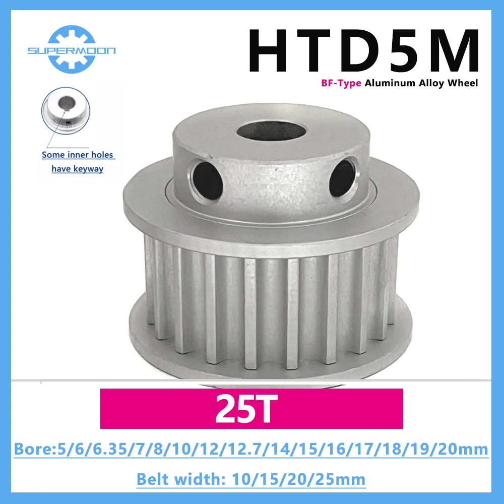 HTD 5M Timing Pulley 25 Teeth Bore 5-20 mm Fit Belt Width 10-25 mm Conveyor Belt Pulley Aluminum Alloy Synchronous Pulley
HTD 5M Timing Pulley 25 Teeth Bore 5-20 mm Fit Belt Width 10-25 mm Conveyor Belt Pulley Aluminum Alloy Synchronous Pulley