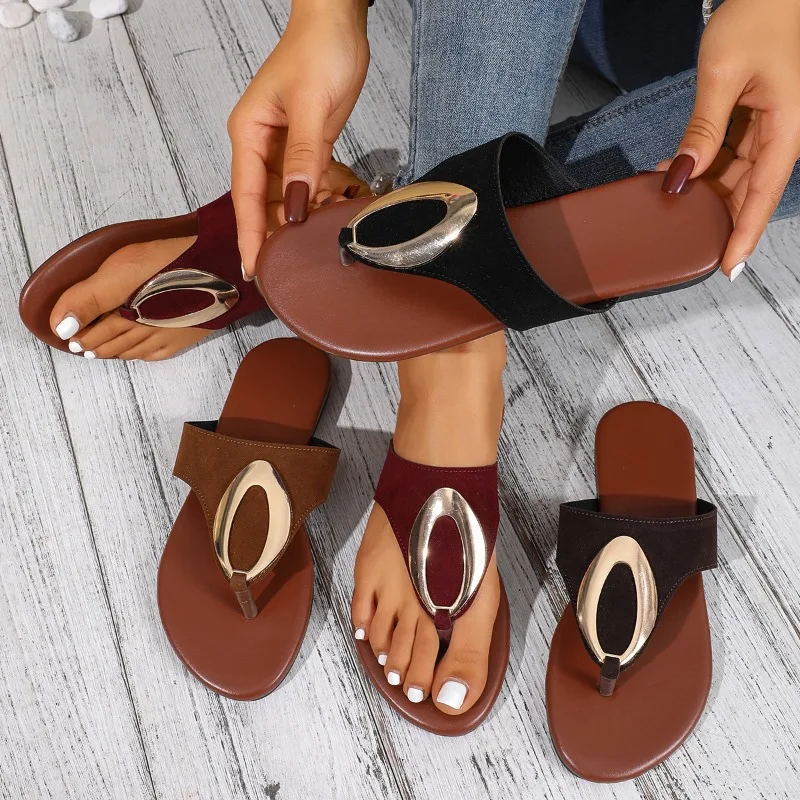 2026 New Metal Decor Retro Style Women's Flip Flops Fashion Solid Round Toe Casual Comfort Lightweight Women Shoes Мюли Женские
2026 New Metal Decor Retro Style Women's Flip Flops Fashion Solid Round Toe Casual Comfort Lightweight Women Shoes Мюли Женские