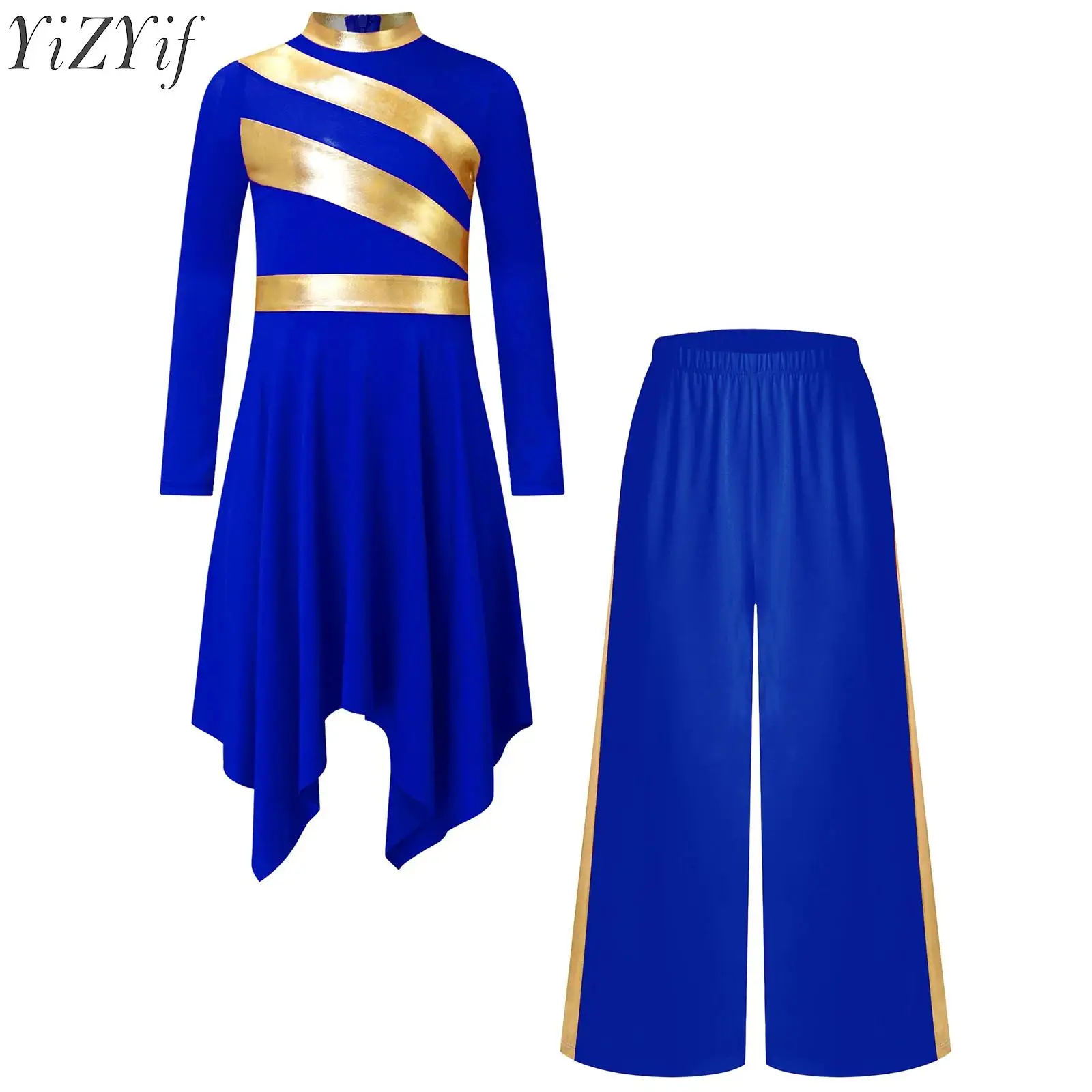 Kids Girls Praise Worship Dance Sets Liturgical Church Choir Dancewear Long Sleeves Asymmetrical Hem Patchwork Dress with Pants
Kids Girls Praise Worship Dance Sets Liturgical Church Choir Dancewear Long Sleeves Asymmetrical Hem Patchwork Dress with Pants