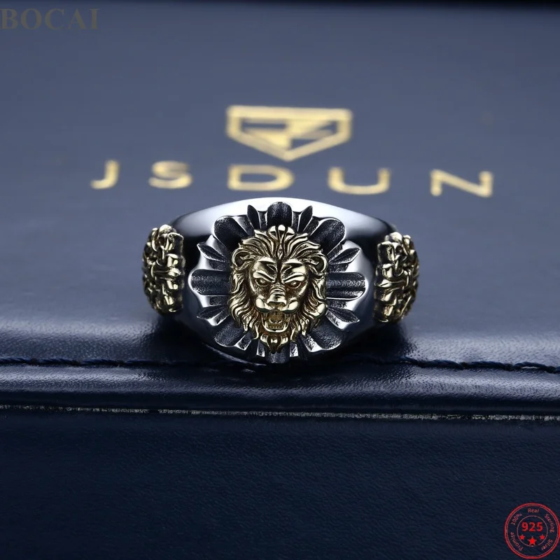 BOCAI NEW S925 Sterling Silver Ring for Men Eternal Rattan Lion Relief Antique Silver Finish Opening Ring Fine Jewelry Wholesale
BOCAI NEW S925 Sterling Silver Ring for Men Eternal Rattan Lion Relief Antique Silver Finish Opening Ring Fine Jewelry Wholesale