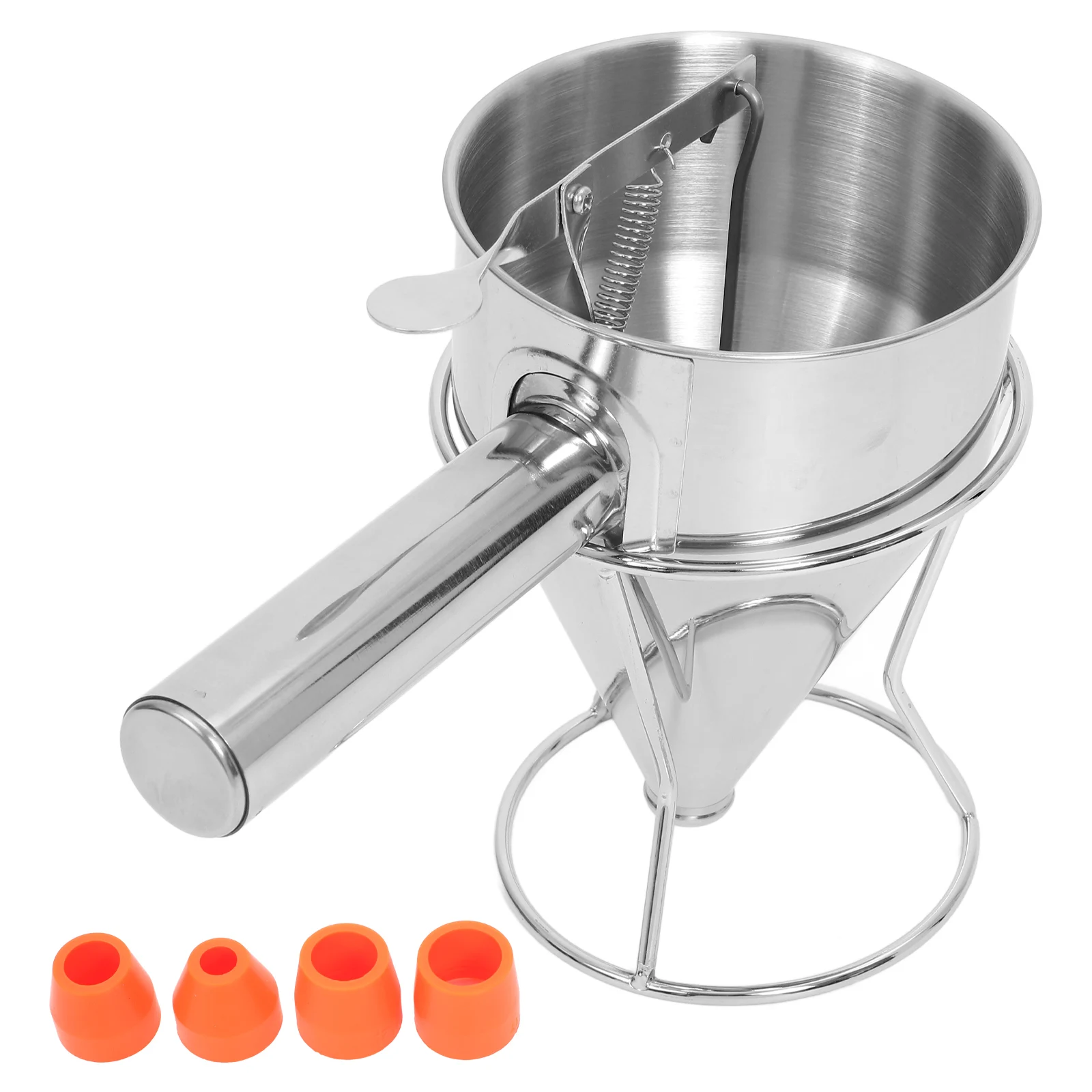 Stainless Steel Conical Funnel 600ML Handheld Dispenser for Cake Syrup Pancake Maker Kitchen Tool Small Stand Detachable Storage
Stainless Steel Conical Funnel 600ML Handheld Dispenser for Cake Syrup Pancake Maker Kitchen Tool Small Stand Detachable Storage