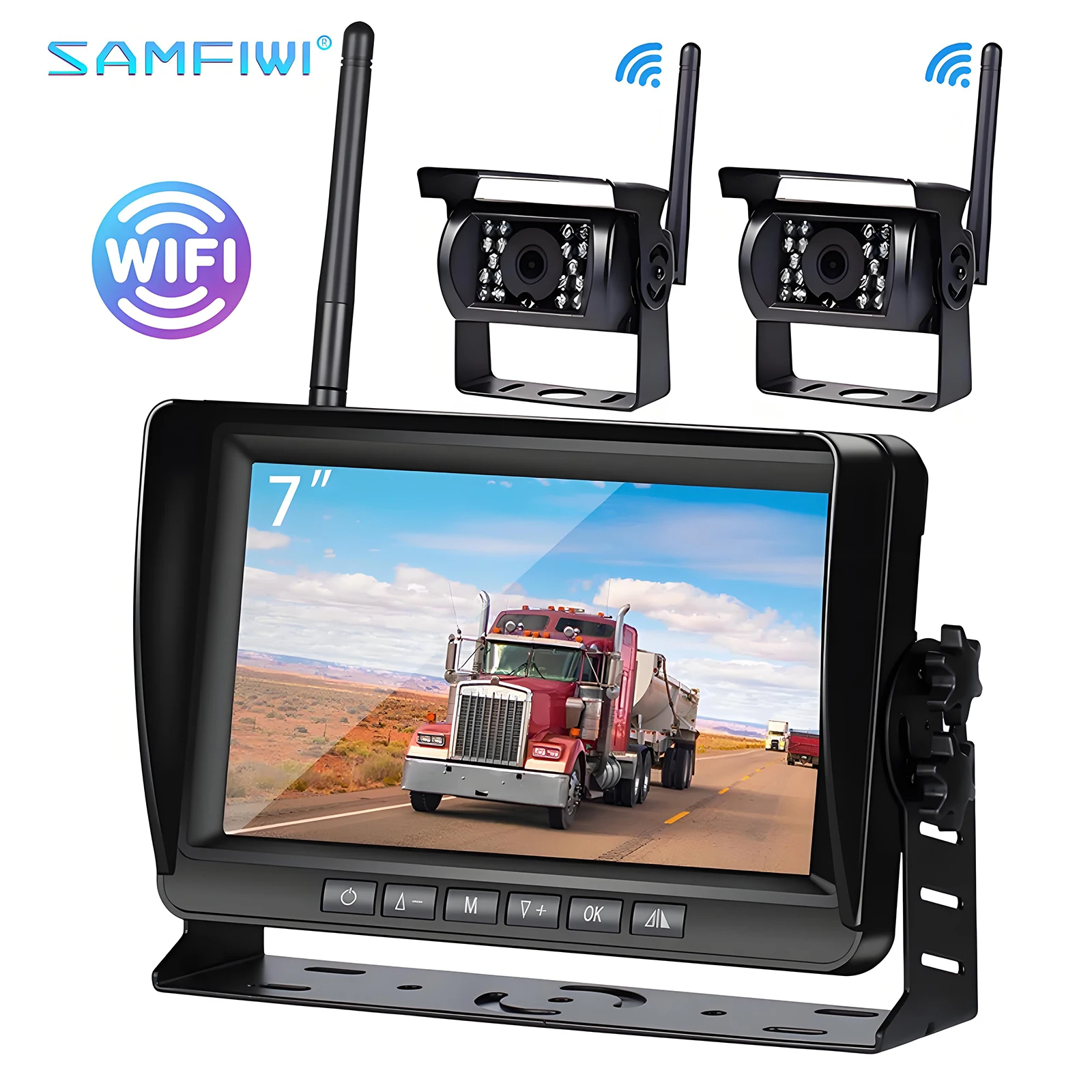 7" HD Monitor Wireless Backup Camera Wide Angle Waterproof Night Vision Stable 2.4G Wifi Reversing Camera for Cars Trucks
7" HD Monitor Wireless Backup Camera Wide Angle Waterproof Night Vision Stable 2.4G Wifi Reversing Camera for Cars Trucks