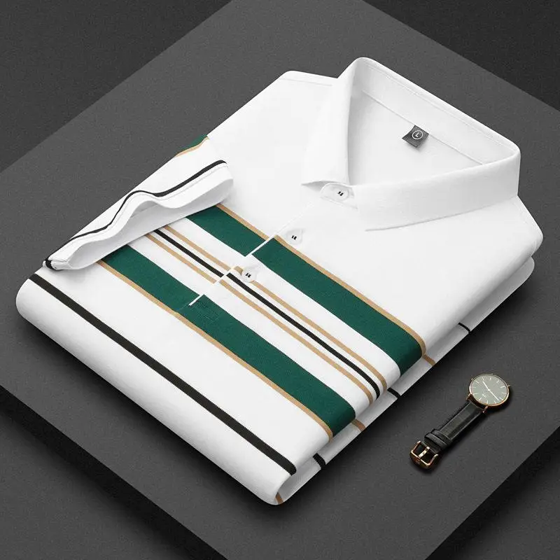 Summer Slim Fit Pure Cotton Piqué Shirt Short Sleeve Striped Casual Turn-down Collar Men's T-shirt Warmth Regular Print
Summer Slim Fit Pure Cotton Piqué Shirt Short Sleeve Striped Casual Turn-down Collar Men's T-shirt Warmth Regular Print