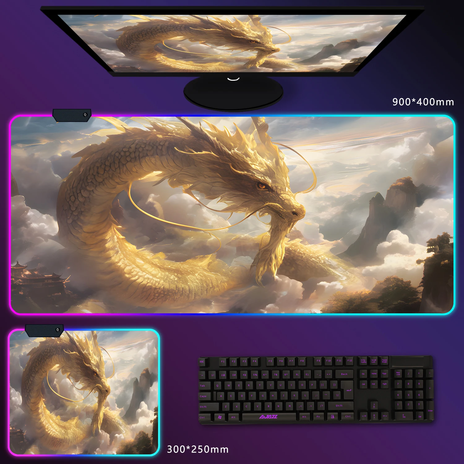RGB LED Glow Game mouse pad 40x90cm large size table mat natural rubber non-slip base locking process to enhance durability DIY
RGB LED Glow Game mouse pad 40x90cm large size table mat natural rubber non-slip base locking process to enhance durability DIY