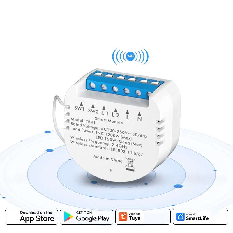 Беспроводной переключатель с нейтральным проводом, Wi-Fi модуль Разрушителя пожарных проводов, дистанционное управление с помощью приложения для умного дома
Беспроводной переключатель с нейтральным проводом, Wi-Fi модуль Разрушителя пожарных проводов, дистанционное управление с помощью приложения для умного дома