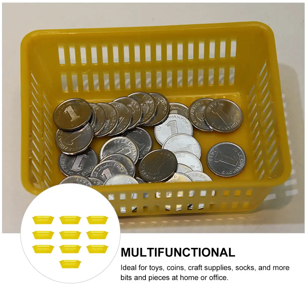 10pcs Coin Storage Basket Large Capacity Plastic Baskets Handles Portable Toy Organizer Home Office Decorative Storage
10pcs Coin Storage Basket Large Capacity Plastic Baskets Handles Portable Toy Organizer Home Office Decorative Storage
