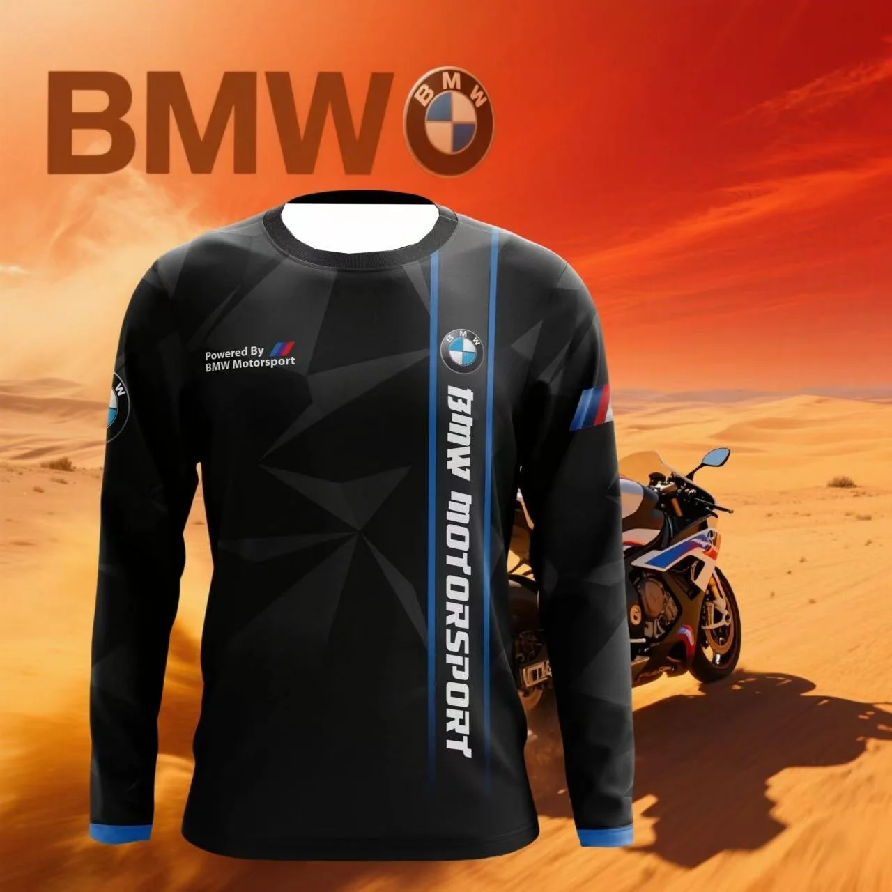 Мужской мотоциклетный костюм BMW, свободный и дышащий быстросохнущий гоночный костюм для бездорожья, с длинным рукавом 
Мужской мотоциклетный костюм BMW, свободный и дышащий быстросохнущий гоночный костюм для бездорожья, с длинным рукавом