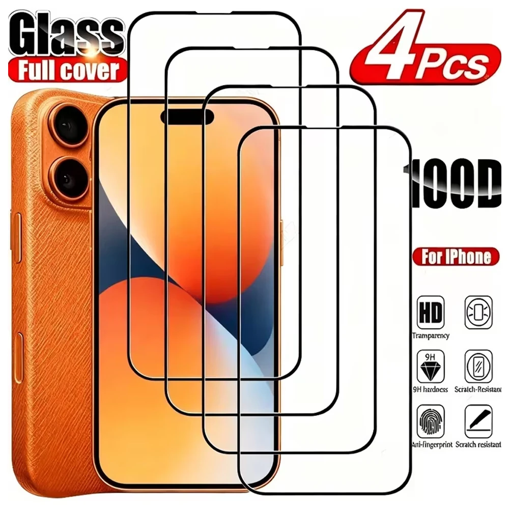 4pcs Full Cover Tempered Glass For iPhone 15 Pro Max 17 Pro 16 14 13 8 X Screen Protector For iPhone 11 XR XS Max 12 Mini SE
4pcs Full Cover Tempered Glass For iPhone 15 Pro Max 17 Pro 16 14 13 8 X Screen Protector For iPhone 11 XR XS Max 12 Mini SE
