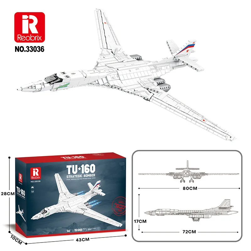 Reobrix 33036 TU-160 стратегическая модель бомбардировщика серии самолетов DIY игрушки-головоломки строительный блок для мальчика подарок на Рождество 1598 шт.
Reobrix 33036 TU-160 стратегическая модель бомбардировщика серии самолетов DIY игрушки-головоломки строительный блок для мальчика подарок на Рождество 1598 шт.