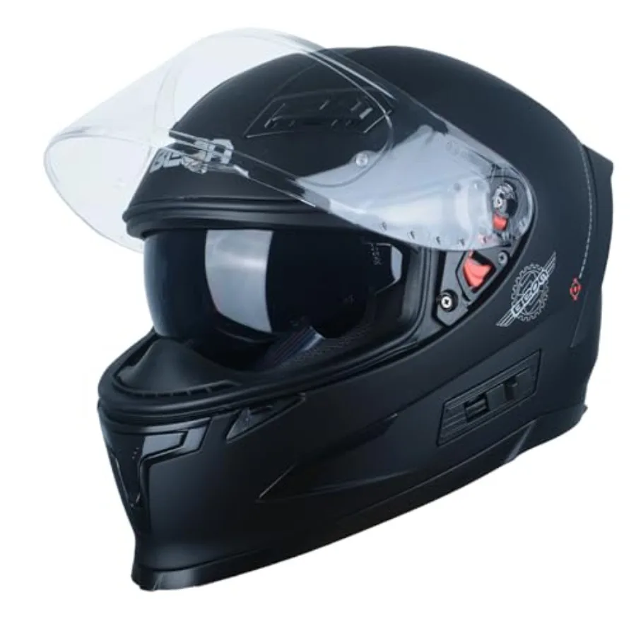 Street bike helmet for adults, polycarbonate shell in matte black, ventilation-focused design with clear and tinted visors, DOT
Street bike helmet for adults, polycarbonate shell in matte black, ventilation-focused design with clear and tinted visors, DOT