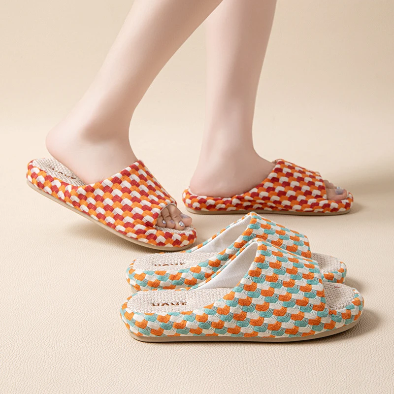Linen Platform Slippers Women Home Colorful Fashion Summer Designer Shoes Girls New Open-Toe Indoor Slides Soft Non-Slip Unisex
Linen Platform Slippers Women Home Colorful Fashion Summer Designer Shoes Girls New Open-Toe Indoor Slides Soft Non-Slip Unisex