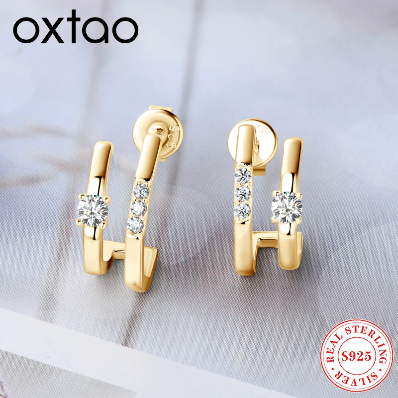 OXTAO D VVS1 Moissanite Stud Earrings Cuffs Female Real 925 Silver Sparkling Lab Diamond Hoop Earrings Jewelry Gifts Certified
OXTAO D VVS1 Moissanite Stud Earrings Cuffs Female Real 925 Silver Sparkling Lab Diamond Hoop Earrings Jewelry Gifts Certified