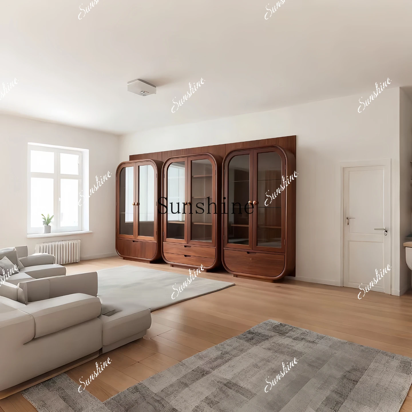 Solid wood bookcase modern simple light luxury display, living room storage against the wallMM
Solid wood bookcase modern simple light luxury display, living room storage against the wallMM