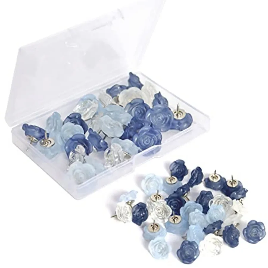 30 Pcs Flower Push Pins Cute Rose Decorative Push Pin for Cork Board Clear Blue Floral Thumb Tacks for Wall Bulletin Board Trav
30 Pcs Flower Push Pins Cute Rose Decorative Push Pin for Cork Board Clear Blue Floral Thumb Tacks for Wall Bulletin Board Trav