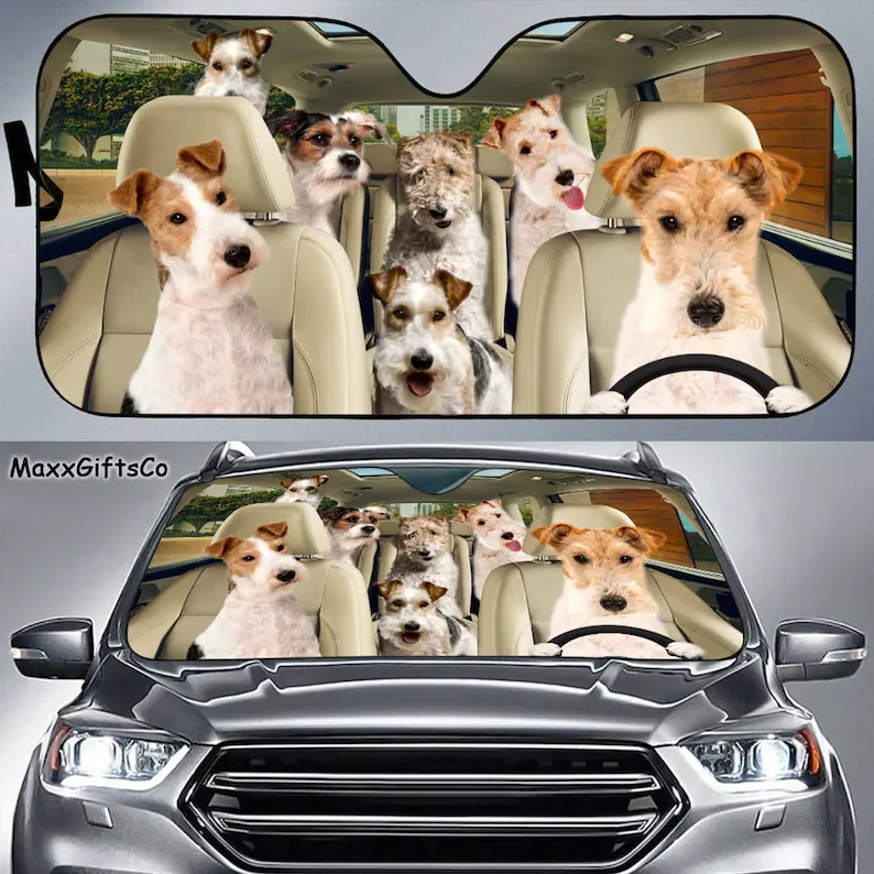 Fox Terrier Car Sun Shade, Fox Terrier Windshield, Dogs Family Sunshade, Dogs Car Accessories, Car Decoration, Gift For Dad, Mom
Fox Terrier Car Sun Shade, Fox Terrier Windshield, Dogs Family Sunshade, Dogs Car Accessories, Car Decoration, Gift For Dad, Mom