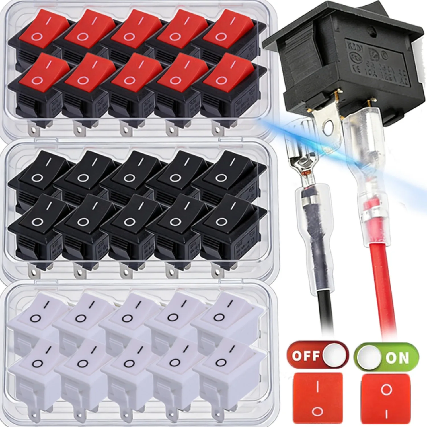 10-20Pcs Push Button Switch 10x15mm SPST 2Pin 3A 250V KCD11 Snap-in On/Off Rocker Switch 10MM*15MM Black Red and White
10-20Pcs Push Button Switch 10x15mm SPST 2Pin 3A 250V KCD11 Snap-in On/Off Rocker Switch 10MM*15MM Black Red and White