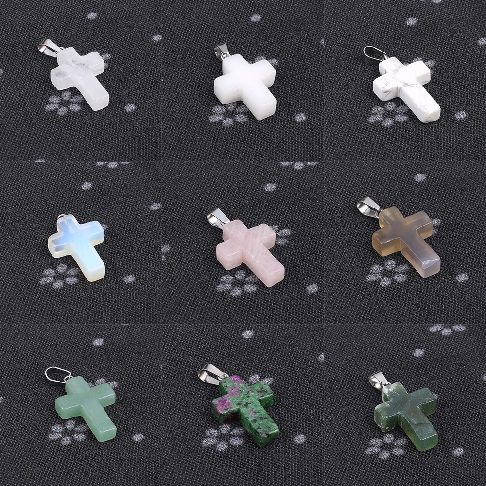 Natural Stone Pendant Gemstone Cross Shape Exquisite Charms for Jewelry Making DIY Simple Necklace Bracelet Earring Accessories
Natural Stone Pendant Gemstone Cross Shape Exquisite Charms for Jewelry Making DIY Simple Necklace Bracelet Earring Accessories