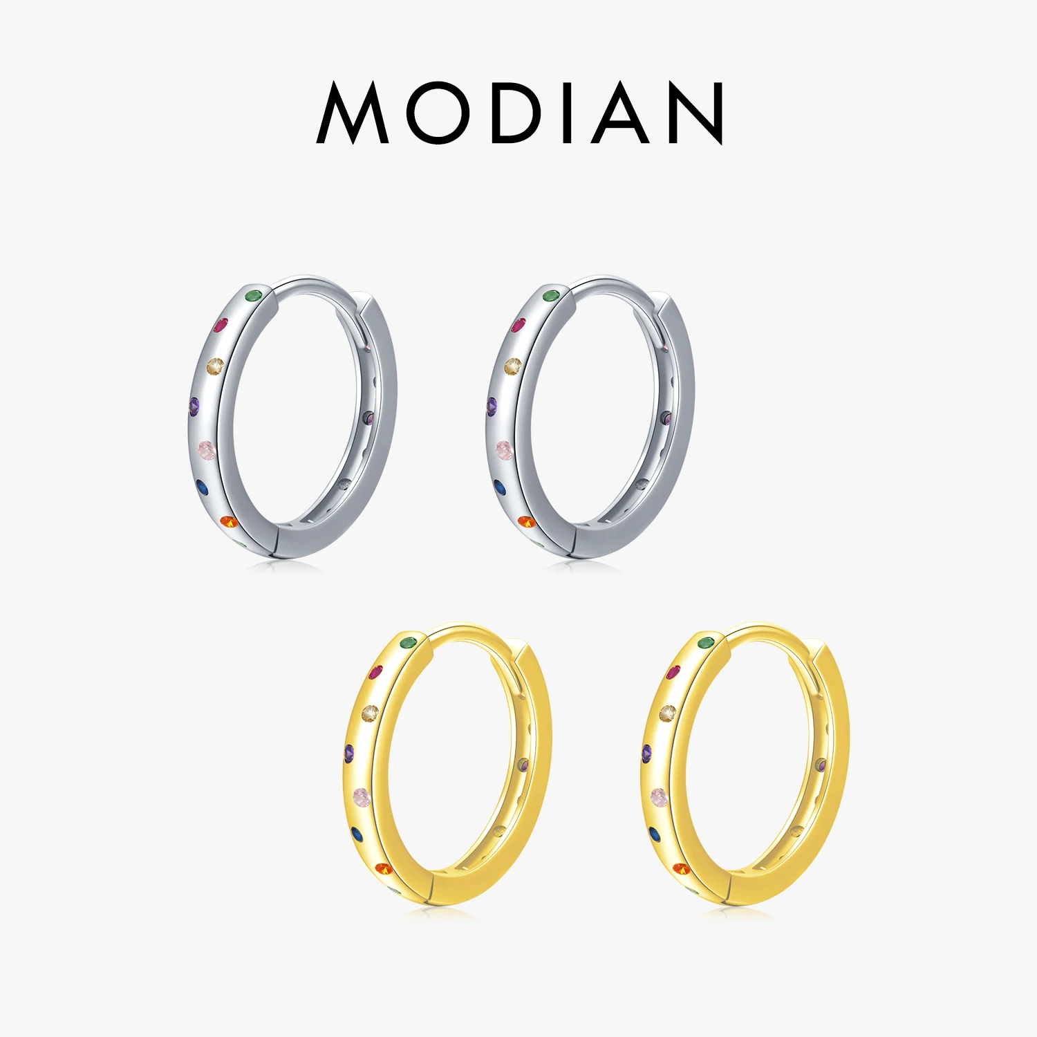 Серьги-кольца женские из серебра 925 пробы с радужным цирконием
Серьги-кольца женские из серебра 925 пробы с радужным цирконием