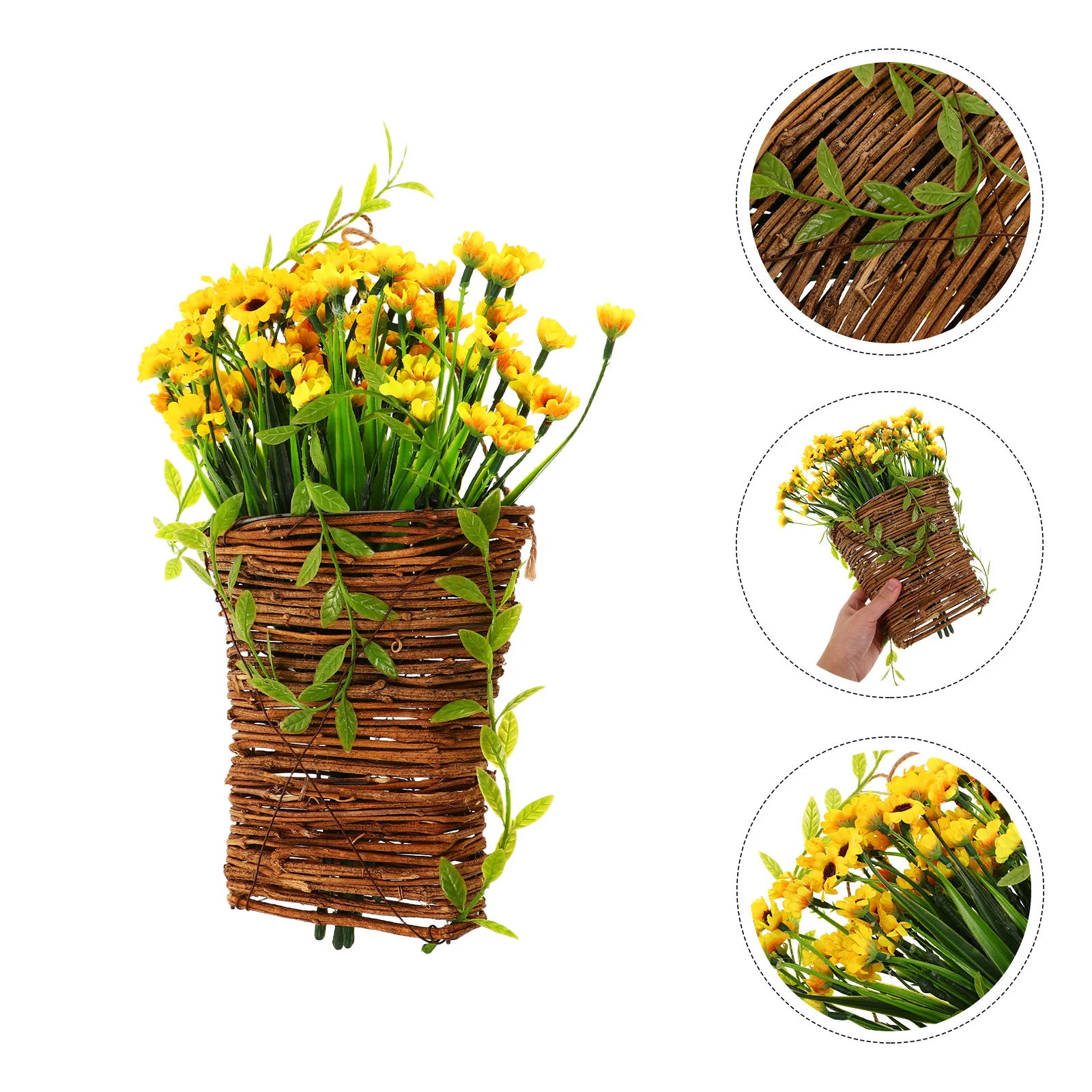 Artificial Sunflowers in Basket Door Hanger for Fall Floral Arrangement Farmhouse Wall Decor Indoor Outdoor Hanging Plants
Artificial Sunflowers in Basket Door Hanger for Fall Floral Arrangement Farmhouse Wall Decor Indoor Outdoor Hanging Plants