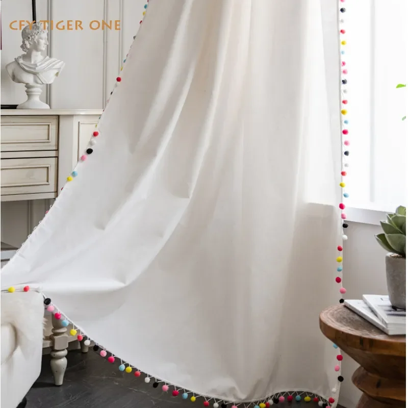 American Cotton Linen Colorful Ball Tassel Window Curtain Blackout Valance for The Luxury Living Room Curtains for Living Room
American Cotton Linen Colorful Ball Tassel Window Curtain Blackout Valance for The Luxury Living Room Curtains for Living Room