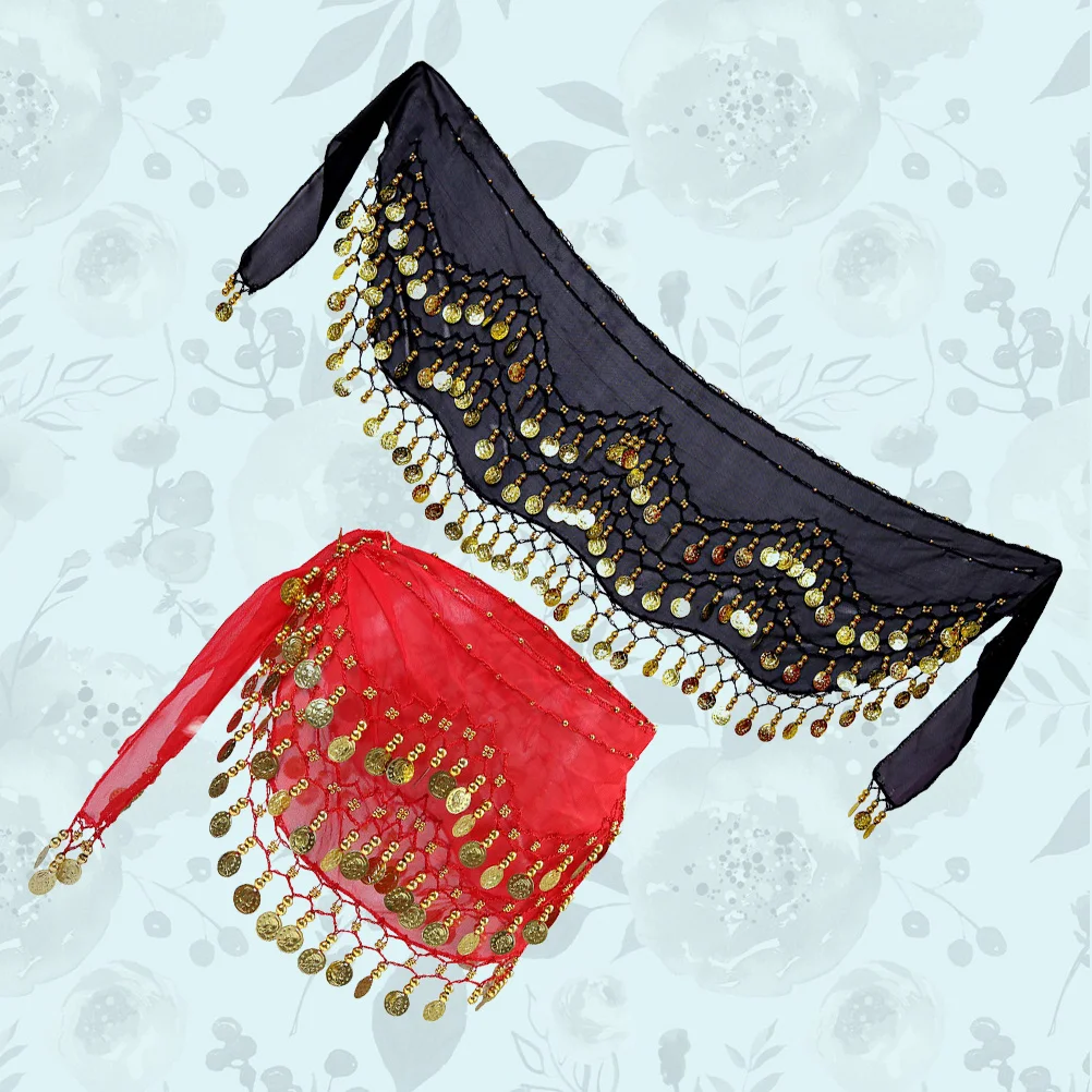 2Pcs 128 Coins Chiffon Belly Dance Hip Scarf Black Red Dangling Sound Dancing Belt Ornament Belly Scarf Dance Hip Skirt
2Pcs 128 Coins Chiffon Belly Dance Hip Scarf Black Red Dangling Sound Dancing Belt Ornament Belly Scarf Dance Hip Skirt