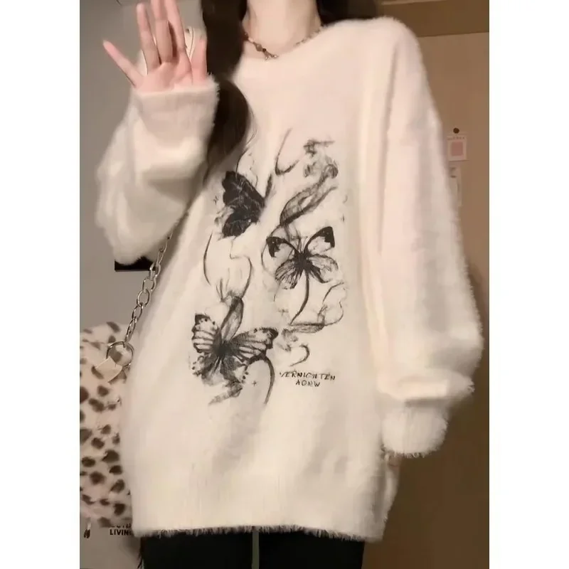 Sweet Printing Butterfly Sweater Women Autumn Winter Casual Loose Office Lady Knitwear Fashion All-match Warm Knitting Tops
Sweet Printing Butterfly Sweater Women Autumn Winter Casual Loose Office Lady Knitwear Fashion All-match Warm Knitting Tops