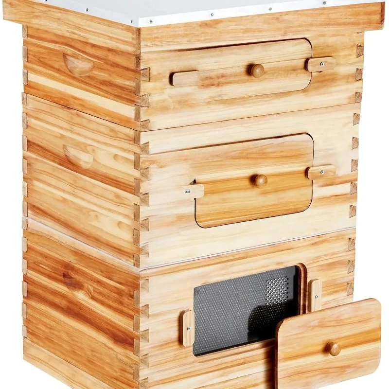 Bee Hive 10 Frame Bee Hives Starter Kit, Beeswax Coated Fir Wood, 2 Deep + 1 Medium Bee Boxes Langstroth Beehive Kit
Bee Hive 10 Frame Bee Hives Starter Kit, Beeswax Coated Fir Wood, 2 Deep + 1 Medium Bee Boxes Langstroth Beehive Kit
