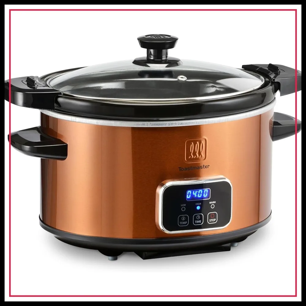 4-Quart Digital Slow Cooker with Locking Lid, Food Warmer for Dips, Soups, Parties, Meal Prep - Copper
4-Quart Digital Slow Cooker with Locking Lid, Food Warmer for Dips, Soups, Parties, Meal Prep - Copper