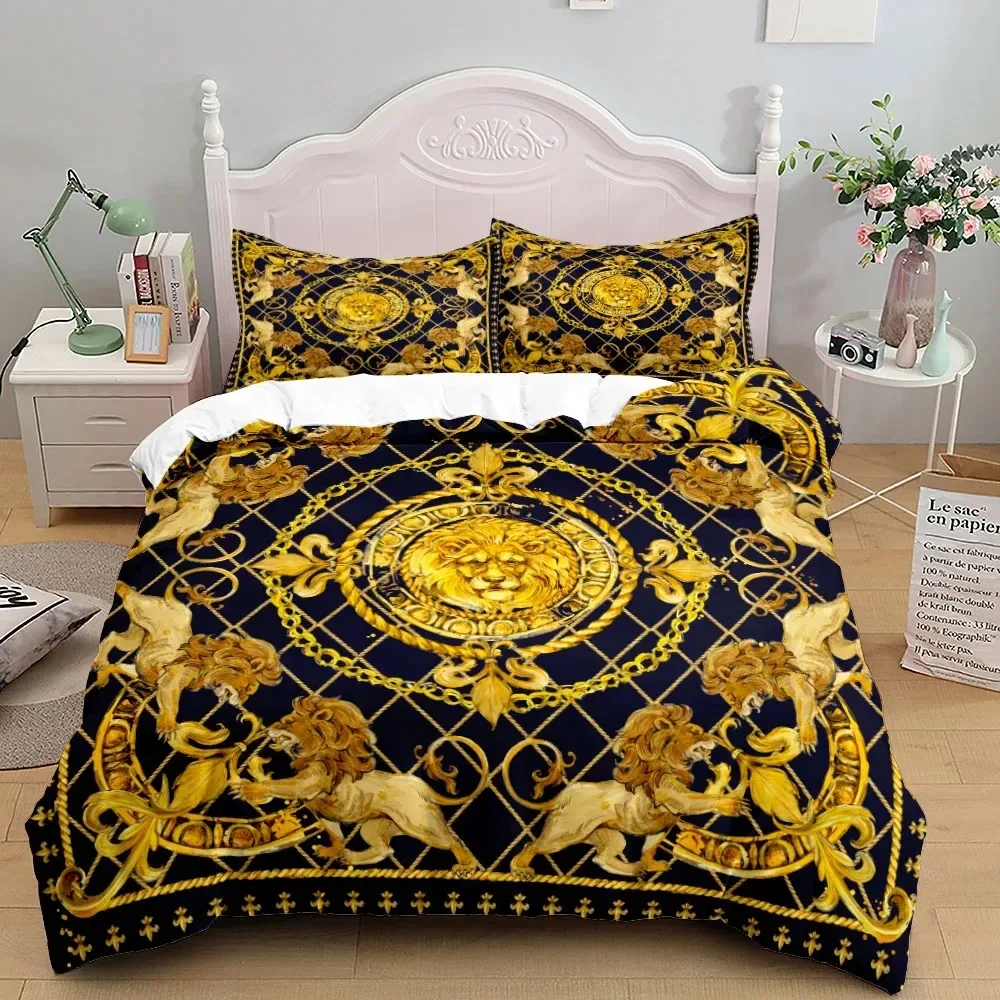 Luxury Baroque Pattern Bedding Set Golden Duvet cover set Twin Double Queen King Size Comforter cover set for Gift Bed Linen
Luxury Baroque Pattern Bedding Set Golden Duvet cover set Twin Double Queen King Size Comforter cover set for Gift Bed Linen