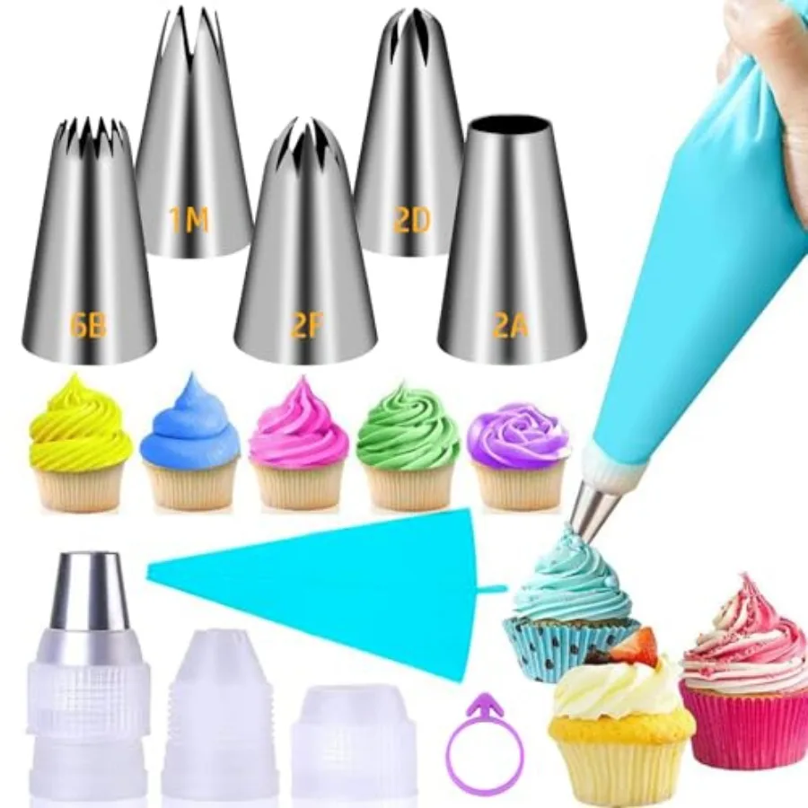 Large Piping Tips Set, Seamless Stainless Steel Cake Decorating Tips, Pastry Tips and Piping Bags, Frosting Icing Tips for Baki
Large Piping Tips Set, Seamless Stainless Steel Cake Decorating Tips, Pastry Tips and Piping Bags, Frosting Icing Tips for Baki