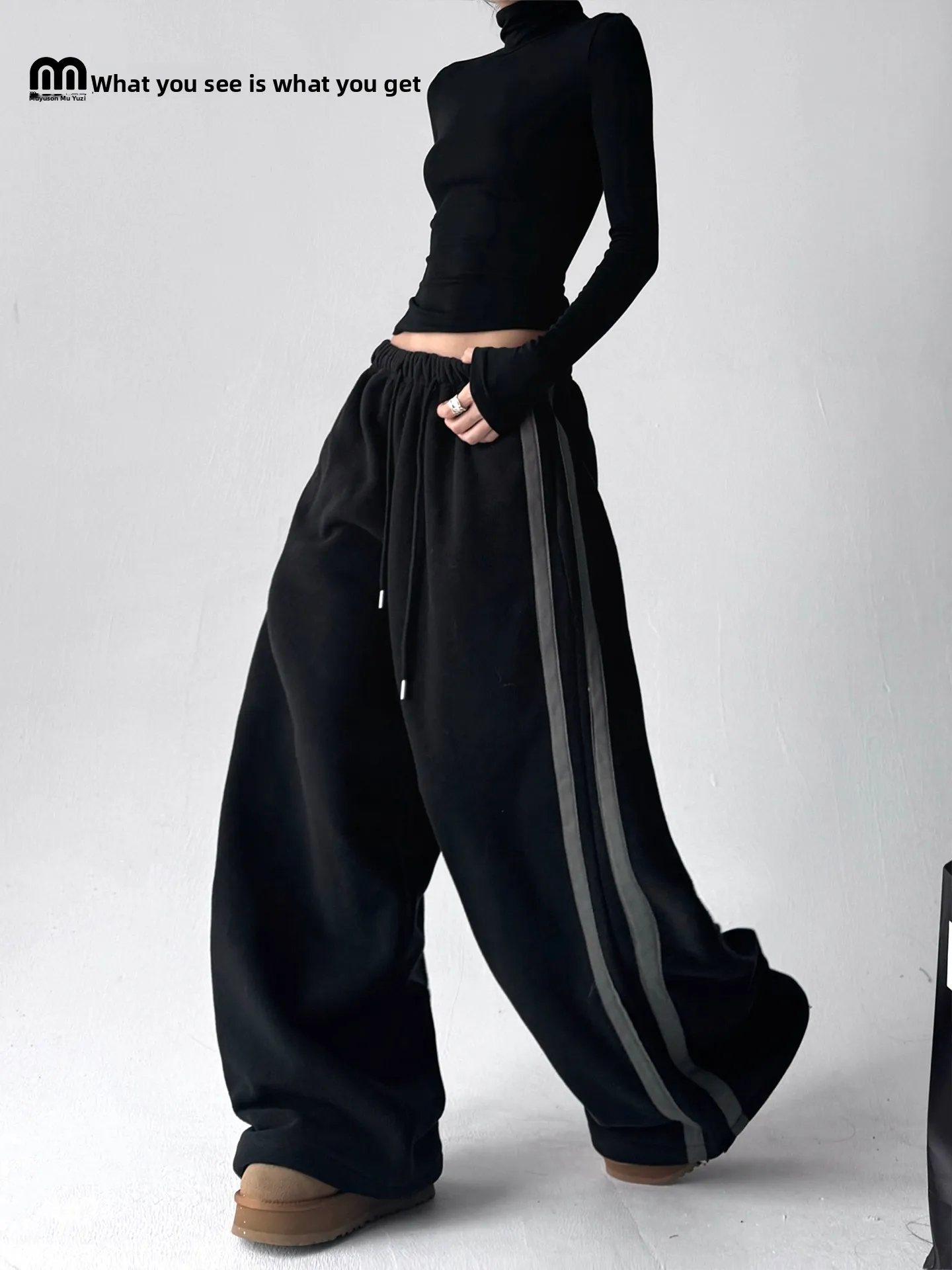 Winter Thickened Black American Style Women's Straight Leg Pants Casual Trousers High Waist Polyester Fiber Straight Leg Trou...
Winter Thickened Black American Style Women's Straight Leg Pants Casual Trousers High Waist Polyester Fiber Straight Leg Trou...