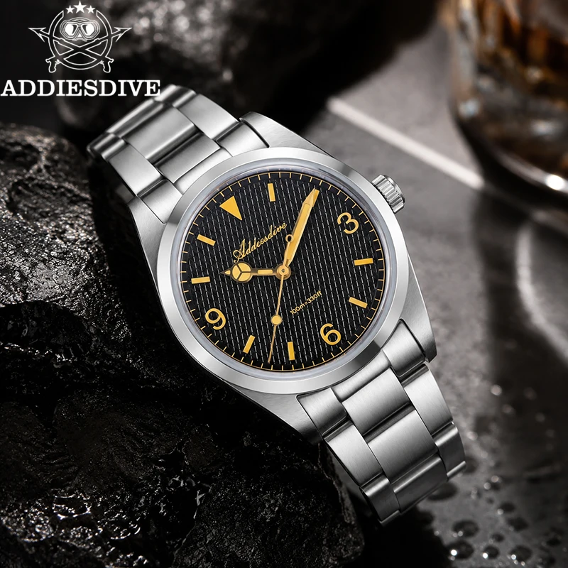 ADDIESDIVE 36mm Quartz Watches Men's 100m Waterproof Luminous Wristwatch Domed Bubble Glass Vintage 316L Stainless Steel Watch
ADDIESDIVE 36mm Quartz Watches Men's 100m Waterproof Luminous Wristwatch Domed Bubble Glass Vintage 316L Stainless Steel Watch