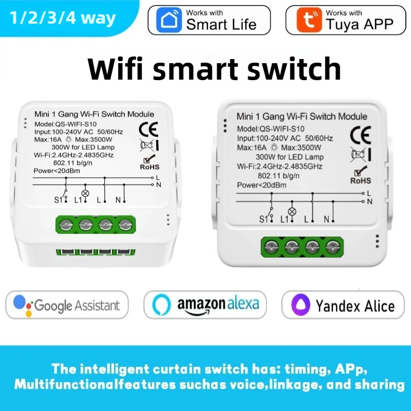 Умный переключатель Tuya WiFi 16A для тяжелых условий эксплуатации, 1/2/3/4-сторонний, работает с Alexa Google, управление через приложение, управление группой расписания, для умного дома
Умный переключатель Tuya WiFi 16A для тяжелых условий эксплуатации, 1/2/3/4-сторонний, работает с Alexa Google, управление через приложение, управление группой расписания, для умного дома